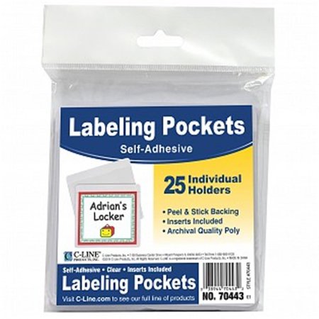 C-LINE PRODUCTS C-Line Products 70443 Self-Adhesive Labeling Pockets; Clear 70443